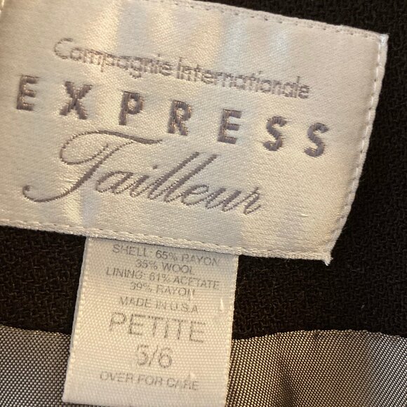 EUC Vintage Brown Express Tailleur Blazer Jacket, Petite 5/6 - Picture 9 of 10